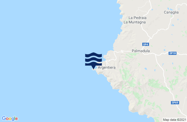 Capo dell'Argentiera, Italyの潮見表地図