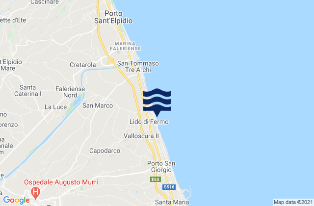 Capodarco, Italyの潮見表地図
