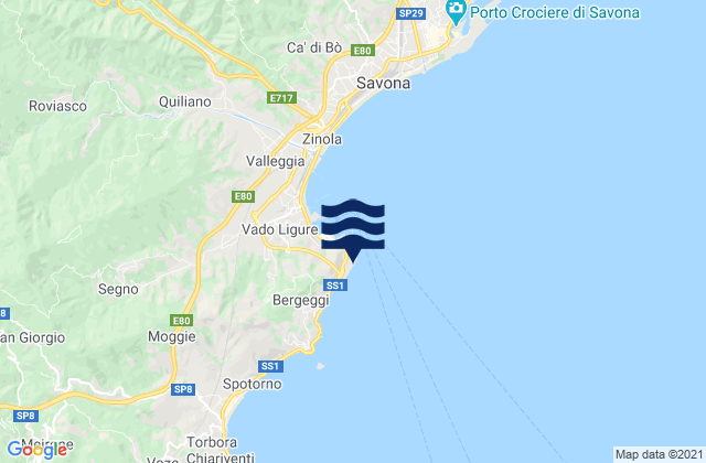 Capodi Vado, Italyの潮見表地図