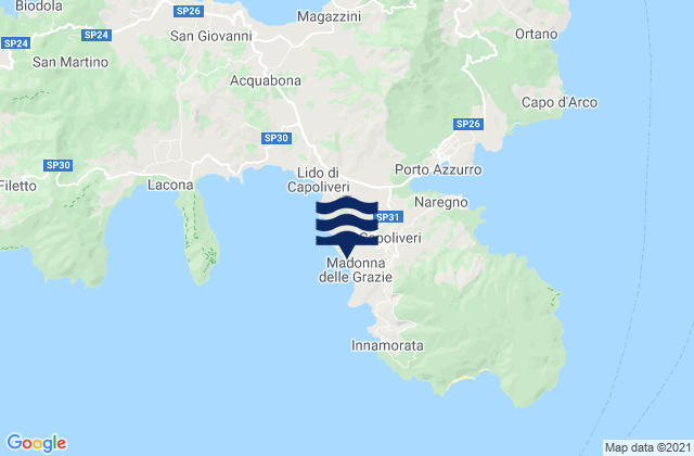 Capoliveri, Italyの潮見表地図