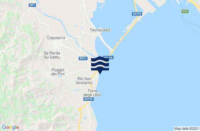 Capoterra, Italyの潮見表地図