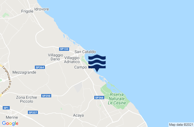Caprarica di Lecce, Italyの潮見表地図