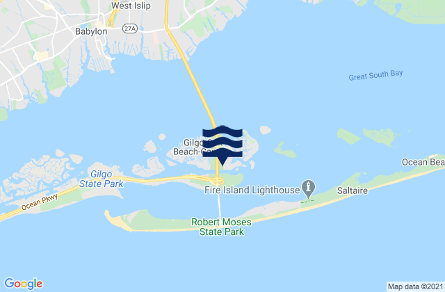 Captree Island, United Statesの潮見表地図