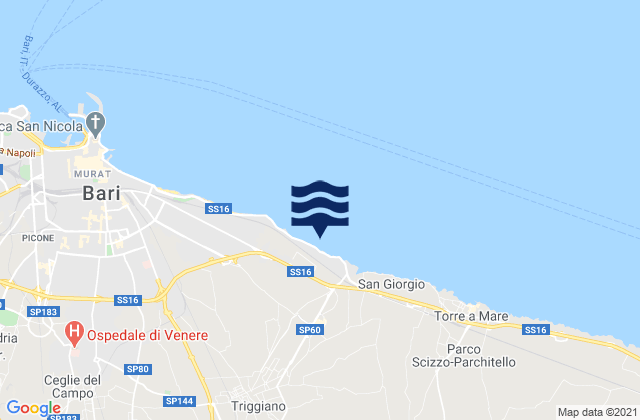 Capurso, Italyの潮見表地図