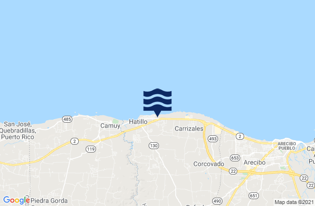 Capáez Barrio, Puerto Ricoの潮見表地図