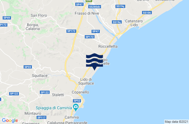 Caraffa di Catanzaro, Italyの潮見表地図