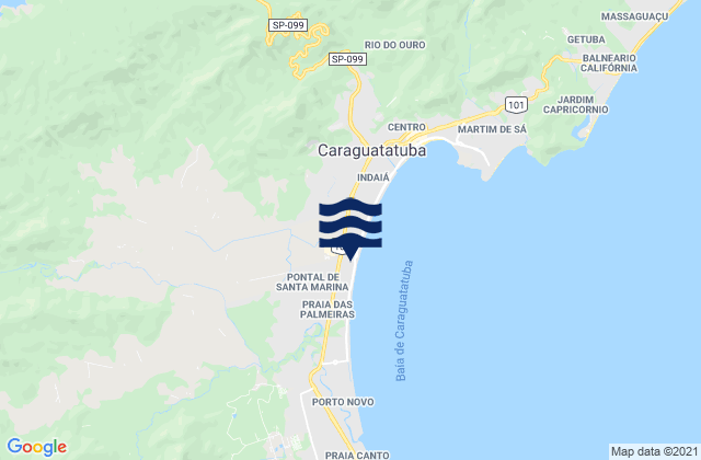 Caraguatatuba, Brazilの潮見表地図