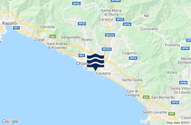 Carasco, Italyの潮見表地図