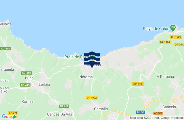 Carballo, Spainの潮見表地図