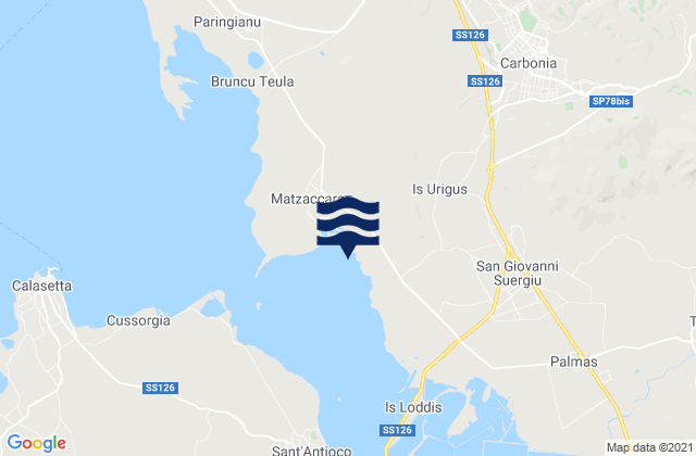 Carbonia, Italyの潮見表地図