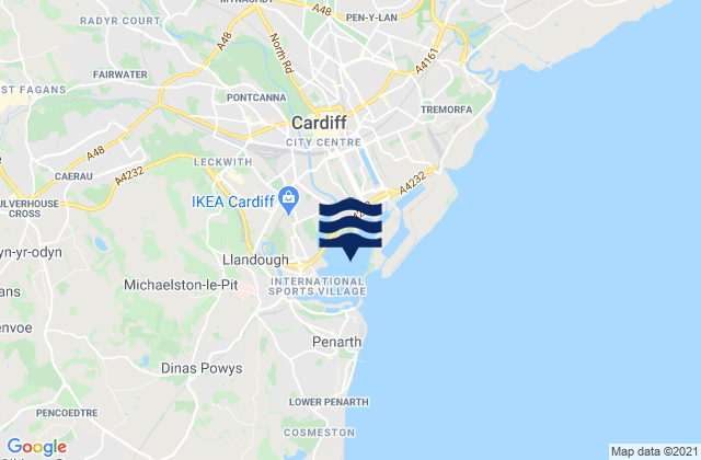 Cardiff Bay, United Kingdomの潮見表地図