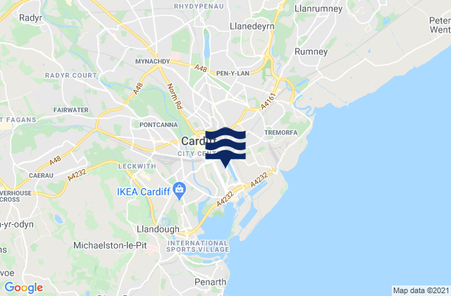 Cardiff, United Kingdomの潮見表地図