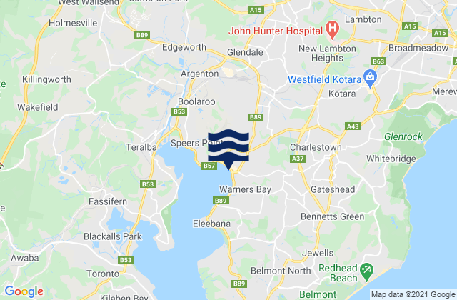 Cardiff, Australiaの潮見表地図