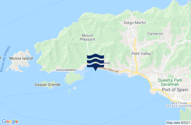 Carenage Bay, Trinidad and Tobagoの潮見表地図