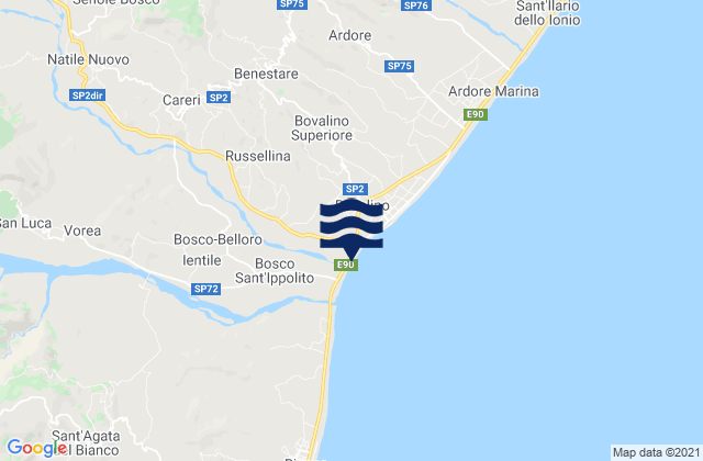 Careri, Italyの潮見表地図