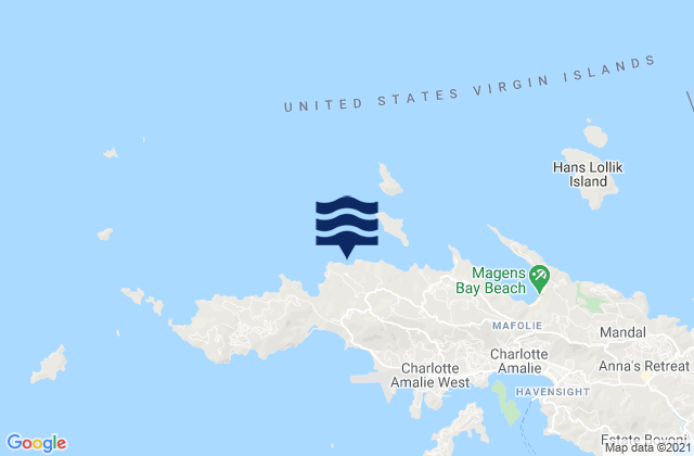 Caret Bay, U.S. Virgin Islandsの潮見表地図
