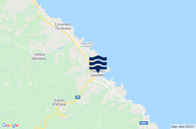 Carevo, Bulgariaの潮見表地図