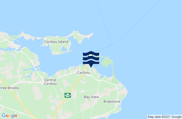 Caribou, Canadaの潮見表地図
