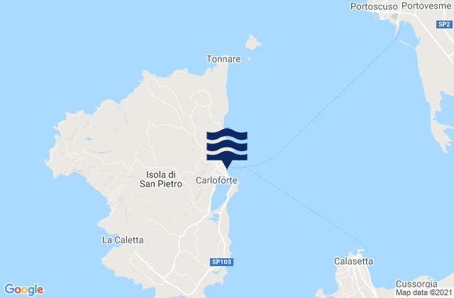 Carloforte, Italyの潮見表地図