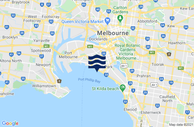 Carlton, Australiaの潮見表地図