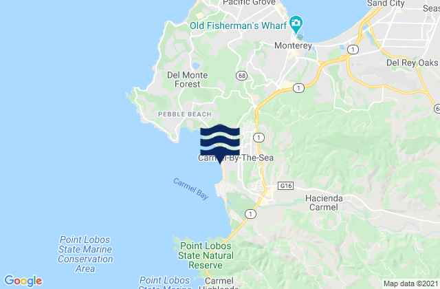 Carmel-by-the-Sea, United Statesの潮見表地図