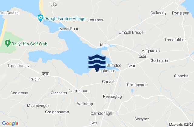 Carndonagh, Irelandの潮見表地図