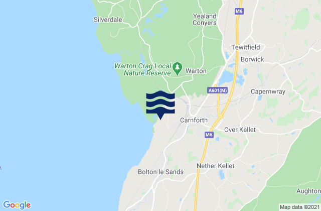 Carnforth, United Kingdomの潮見表地図