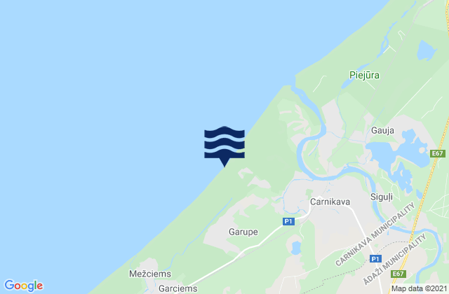 Carnikavas Novads, Latviaの潮見表地図