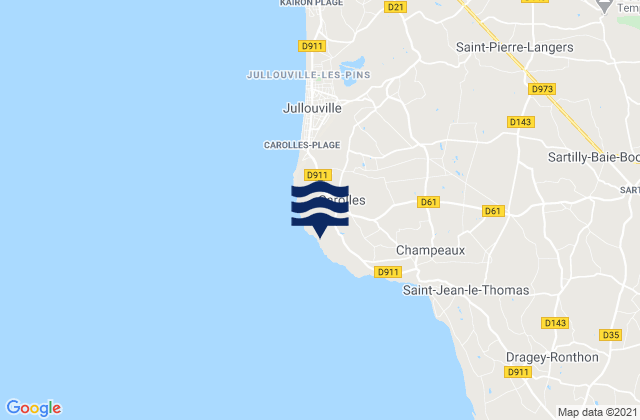 Carolles, Franceの潮見表地図