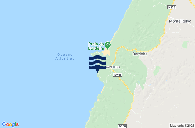 Carrapateira, Portugalの潮見表地図