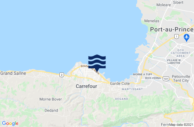 Carrefour, Haitiの潮見表地図