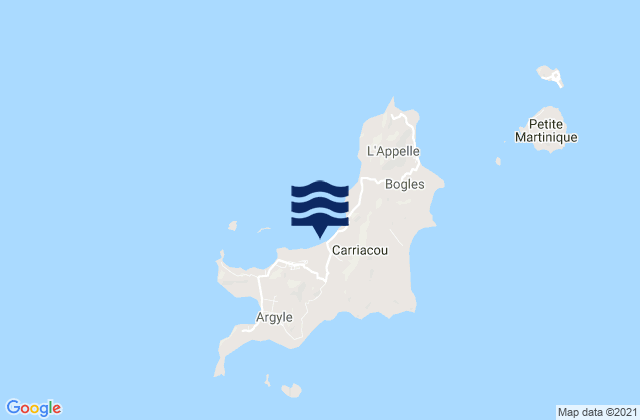 Carriacou and Petite Martinique, Grenadaの潮見表地図