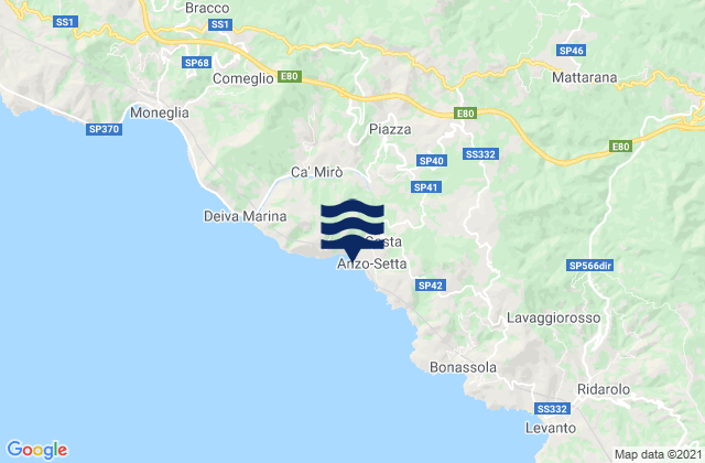 Carro, Italyの潮見表地図