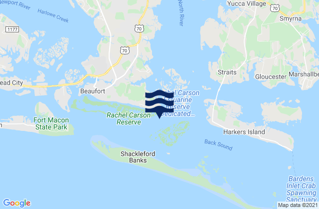 Carrot Island, United Statesの潮見表地図