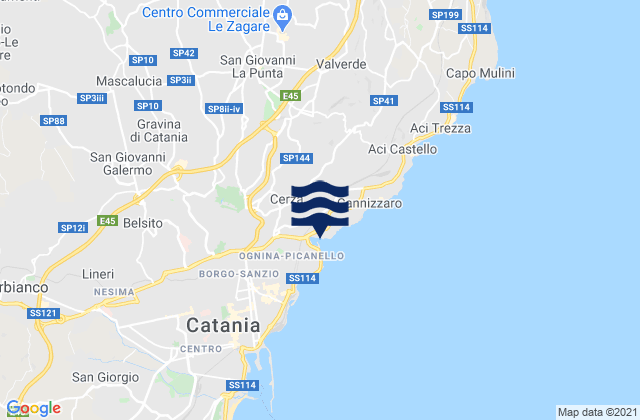 Carrubazza-Motta, Italyの潮見表地図