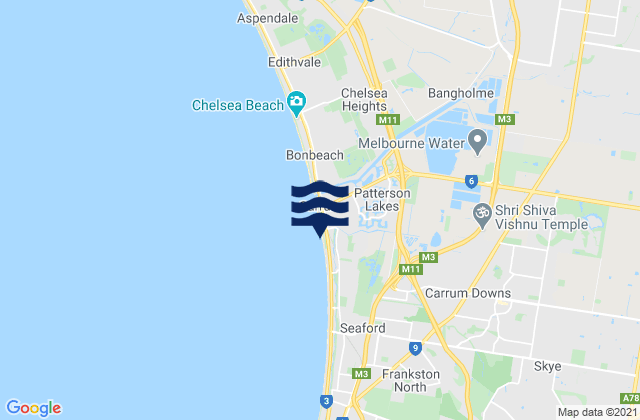 Carrum, Australiaの潮見表地図