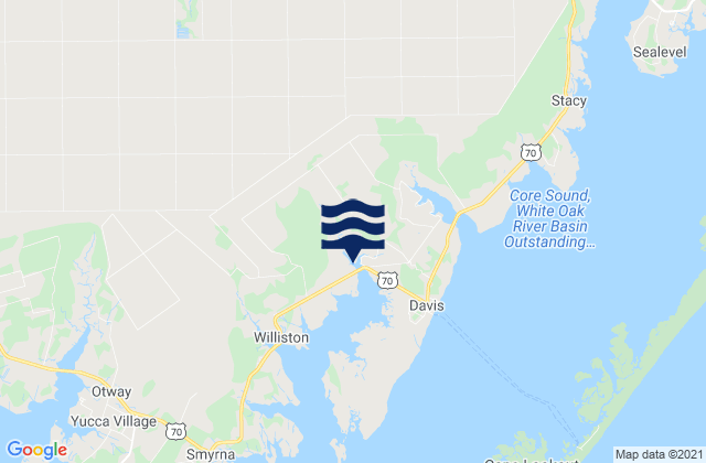 Carteret County, United Statesの潮見表地図