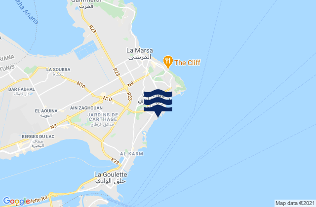 Carthage, Tunisiaの潮見表地図