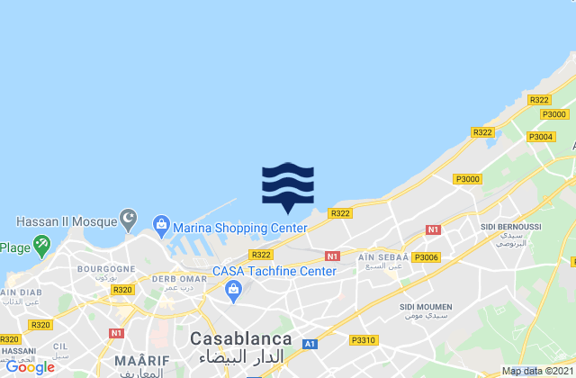 Casablanca, Moroccoの潮見表地図