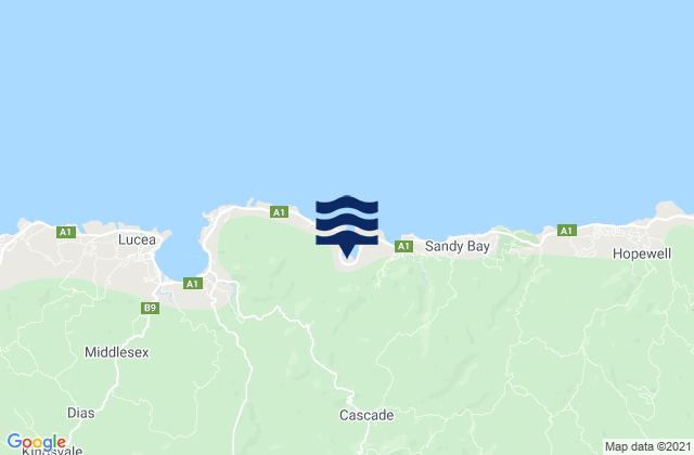 Cascade, Jamaicaの潮見表地図