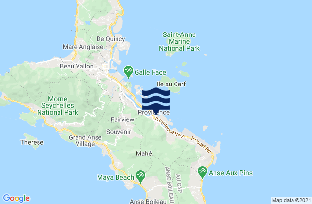 Cascade, Seychellesの潮見表地図