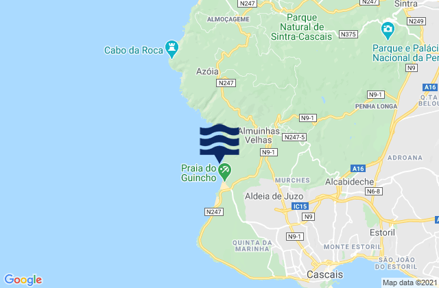 Cascais, Portugalの潮見表地図