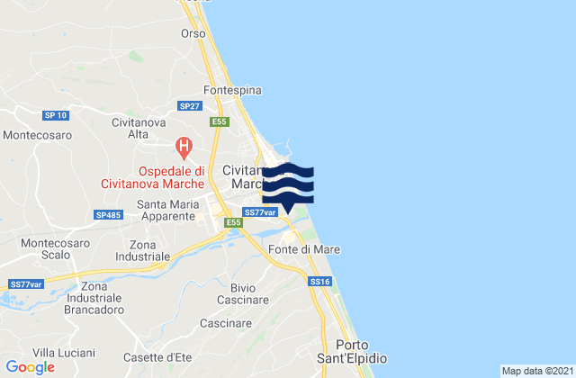 Cascinare, Italyの潮見表地図