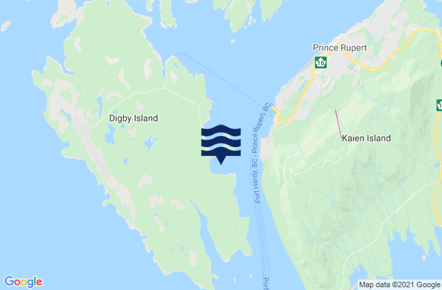 Casey Cove, Canadaの潮見表地図