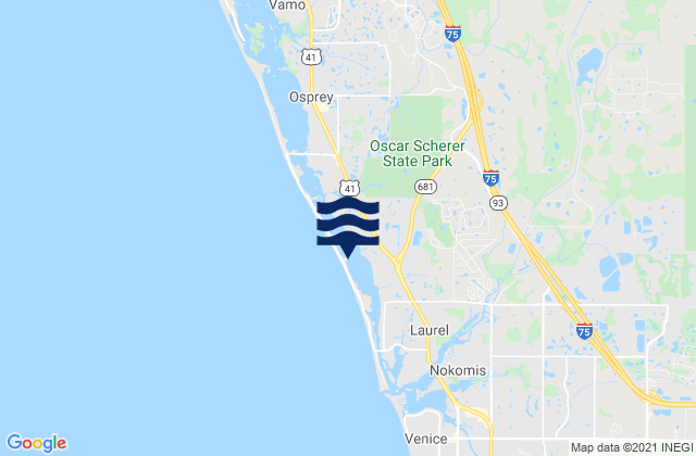 Casey Key, United Statesの潮見表地図