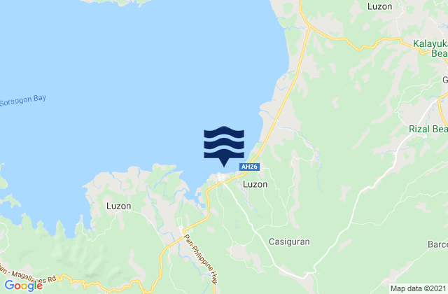 Casiguran, Philippinesの潮見表地図