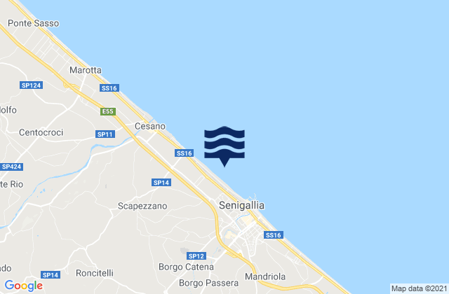 Casine, Italyの潮見表地図