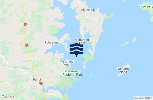 Casnell Island, New Zealandの潮見表地図