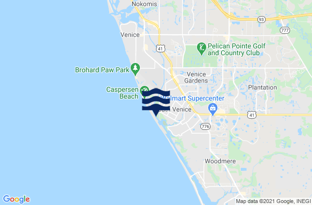Caspersen Beach, United Statesの潮見表地図