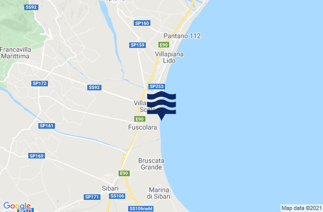 Cassano Allo Ionio, Italyの潮見表地図
